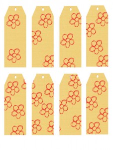 Linen Flower Luggage Tags Yellow