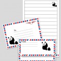 Panda Notepaper and Envelope Airmail Preview