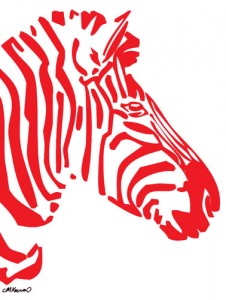 Zebra Poster Red Preview