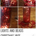 Lights and Beads Christmas Vase Centerpieces