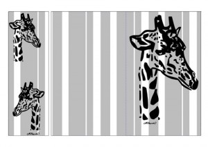 Giraffe Notelet and Bookmark Black Preview