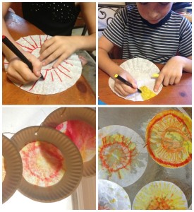 Making the Coffee Filter Sun Catcher