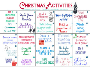 Untrained Housewife Family Activities Advent Calendar #Christmas #Free
